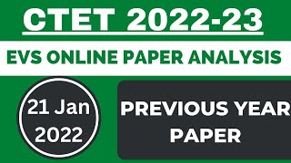 ctet 21 January 2022 online paper analysis ll EVS previous year questions paper ll part 1