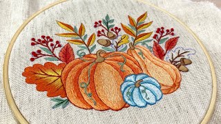 Long and Short Shading for the Big Fall Leaf 🍂 Hello Autumn 🍁 Hand Embroidery Stitch-Along Part 3