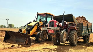 JCB 3dx Xpert Backhoe Loading Field Mud | Massey 1035 Tractor Stuck | Eicher 380 Tractor | jcb video