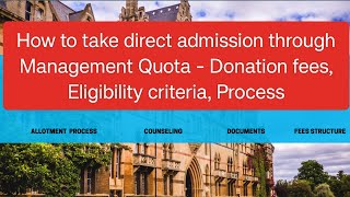 MD/MS (NEET PG) admission through management Quota in India