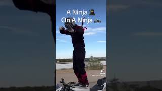 A Ninja 🥷 On A 🏍️ Kawasaki Ninja Motorcycle 🏍️