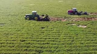 Oklahoma USA--3 tractors all is equipped FJD Autosteer Kit digging peanuts