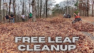 HELPING a family for FREE. Another CONTRACTOR offers to PAY for LEAF CLEAN UP. 5 guys 1.75 hours