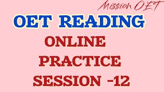 OET READING practice test online | #oet #oetreading