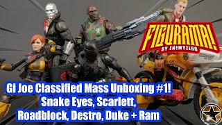 GI Joe Classified Mass Unboxing! Snake Eyes, Destro, Scarlett, Duke - Whats in the Box?! - FIGURAMA!