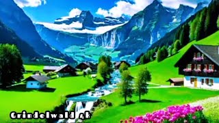 Grindelwald | Switzerland | Relaxing Walking Tour 4K . Switzerland Village travel