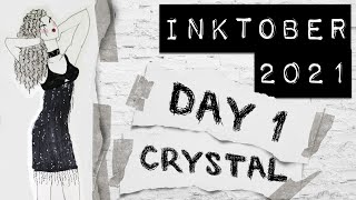 Inktober 2021 Day 1 "Crystal" | Fashion Illustration | Demi Bo Bemi