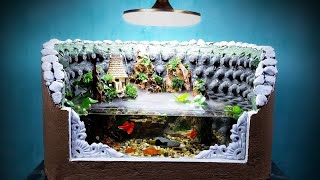 Make A Beautiful Waterfall Aquarium From Egg Trays Very Simple