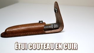 Étui à couteau de poche en cuir véritable