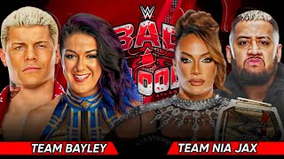 WWE Cody Rhodes & Bayley vs Solo Sikoa & Nia Jax Full Match WWE Bad Blood 2024 Highlights