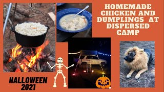 Camp cooking Chicken and Dumplings