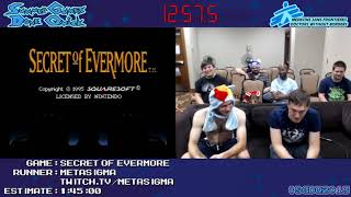 Secret of Evermore (Any% No Verm. Skip) by MetaSigma in 1:42:05 - SGDQ 2013