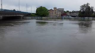 Rijeka Kupa u Karlovcu - na snazi izvanredne mjere obrane od poplave, 14. svibnja 2019.