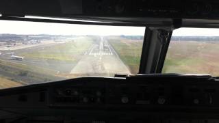 Fokker 100 Cockpit Landing in Catania Fontanarossa LICC