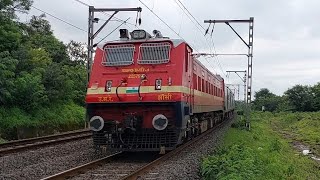 Navratri Day 6- Red | Freshly POHed JHS WAP-4 Led TPJ-SGNR Humsafar Express Curves Out Of Akurdi