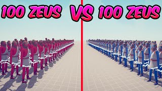 🥶100 ZEUS VS 100 ZEUS 😱😱 | TABS - Totally Accurate Battle Simulator