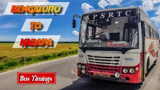 APSRTC Super Luxury Bus from Bengaluru to Kadapa | Complete Route & Timings Information