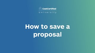 How to save a proposal