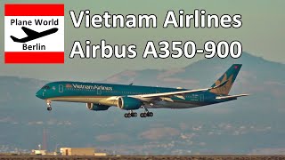 Vietnam Airlines Airbus A350-900 *VN-A892* evening landing at San Francisco Airport