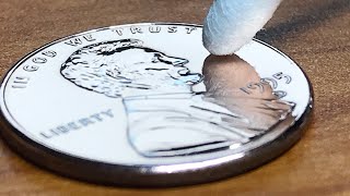 【Coin Polishing】$0.01  coin to mirror #1/Satisfying Video - 1 cent coin Polish