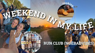 productive weekend in my life | NOEBADVIBES run club!, grocery shopping, cooking, productive, & more