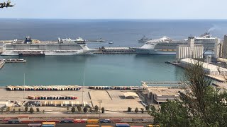 Military ship enters port of Barcelona