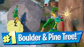 Knock down a Timber Pine and dislodge a Runaway Boulder in a single match Location - Fortnite