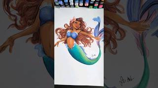 Drawing ariel the little mermaid halle bailey 🧜‍♀️ #shorts #drawing #ariel  #hallebailey #mermaid