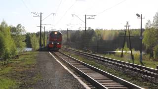 ЭП2К-127 с поездом №16 Москва - Екатеринбург, перегон Ревда - Решёты