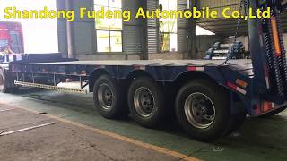 Hot sale Fudeng manufacturer Farm Tractors, Excavators Drop Deck Low Bed lowboy Semi Trailer