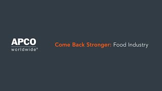 Come Back Stronger: Food Industry