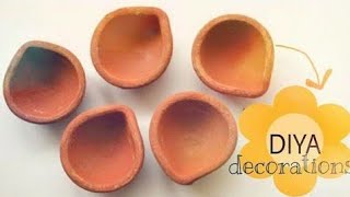 Easy Diya decoration / 2 different type of diya decoration at home / diwali decoration