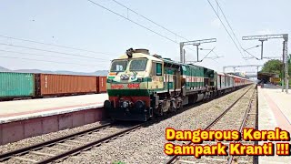 Dangerous !!! 130 Kmph INDIA'S Longest Running SAMPARK KRANTI with ERS WDP4D