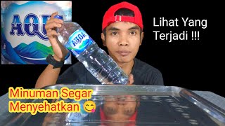 MUKBANG MINUMAN AIR MINERAL SEGAR , AQUA 1,5 LITER SATU X TEGUK 😱