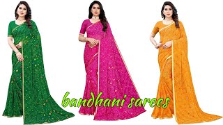 💞embellished bandhani saree collection💞printed chiffon sarees💞 bandhani sarees online shopping 15