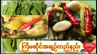 *266*ကြံမဆိုင်အချဥ်တည်နည်း, မုန်ညှင်းချဥ် Green Mustard Pickled at home