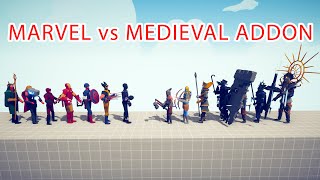 MARVEL TEAM vs MEDIEVAL ADDON TEAM - Totally Accurate Battle Simulator TABS