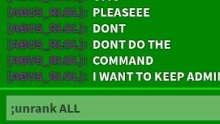 i made the *ENTIRE SERVER* lose roblox admin...