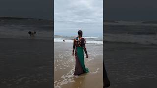 Walking into the North Sea in a dress #grief #beach #northeast #england #northsea #danceartist