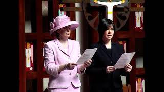 Alison and Rosemary singing "The Aaronic blessing" on 12th April 2003