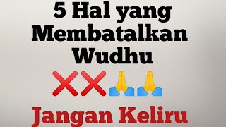 Mengetahui 5 Hal yang membatalkan wudhu