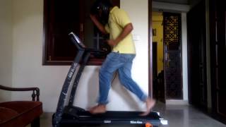 Running on treadmill with helmet on by GameGrim Studios