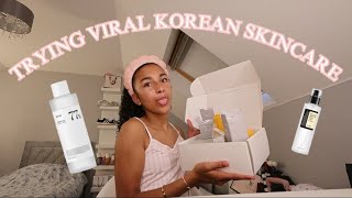 DOING A FULL FACE OF VIRAL KOREAN SKINCARE PRODUCTS!!