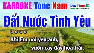 Đất Nước Tình Yêu || Karaoke - Tone Nam || Nhạc Sống Duy Tùng