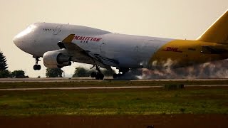 Kalitta Air Cargo Jumbo Landing and Taxiing at Leipzig/Halle Airport (Germany)