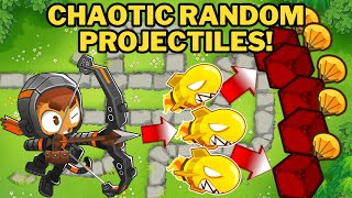 RANDOM CRAZY PROJECTILES QUINCY VS HARD MODE! Bloons TD 6