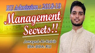 Management Secrets | RU Admission (2018-19) | Jonayed-Al-Habib | Job School