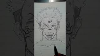 Quick sketch of sukuna #jujutsukaisen #animeshorts #drawing