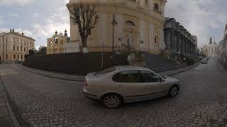 Przemyśl Poland VR 360 16k 30fps Old City center VR video, Spring.