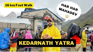 KEDARNATH YATRA 🔱 |HAR HAR MAHADEV 🙏🏻 16 KM Foot Walk| #kedarnath #kedarnathtemple #harharmahadev